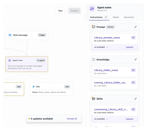 The settings side panel, consistent with the dependency card design