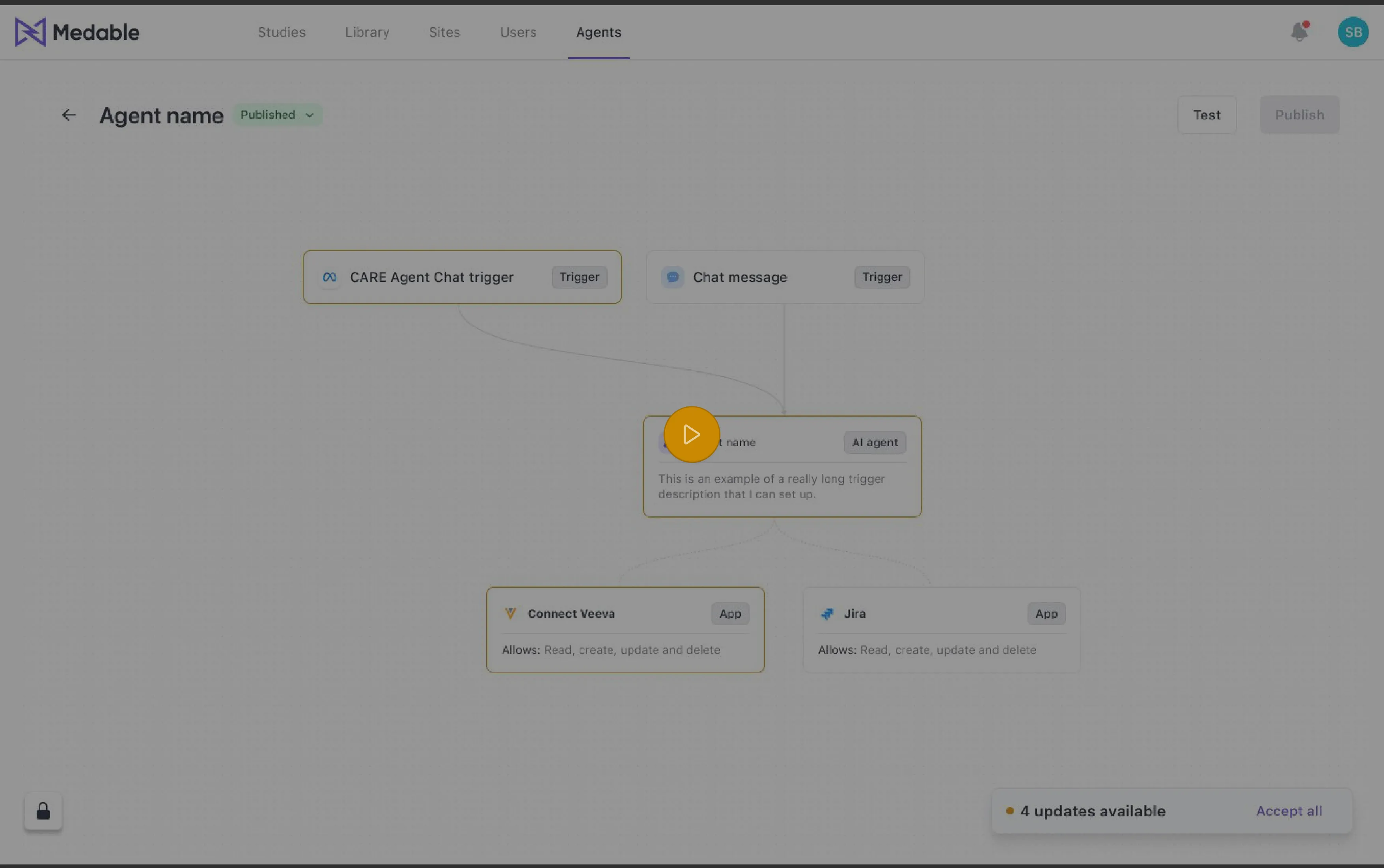 Walkthrough of the shipped versioning experience on the agent canvas